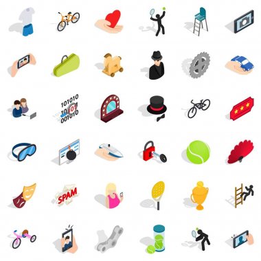 Spam Icons set, izometrik stili