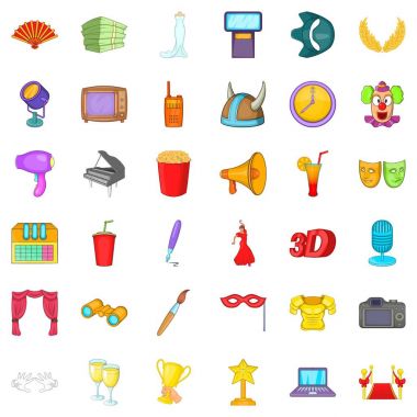 Eğlence Icons set, karikatür tarzı