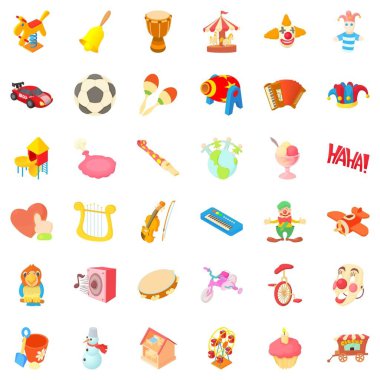 Bahçesi Icons set, karikatür tarzı