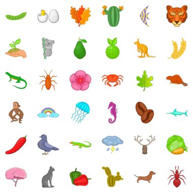 Eğlence Icons set, karikatür tarzı