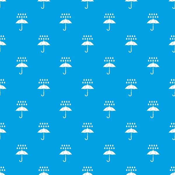 Deštník a deště vzor seamless modrá — Stockový vektor