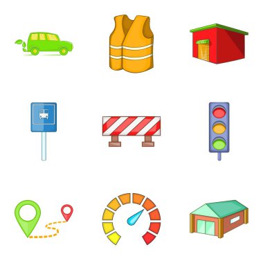 Yol simgeler kümesi döşeme, karikatür tarzı