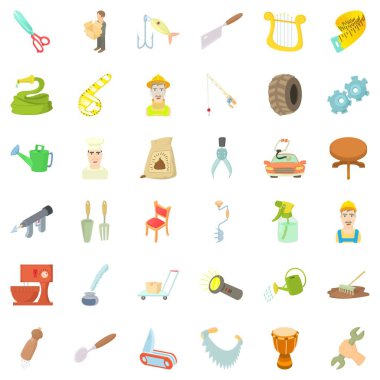 Çiftçi Icons set, karikatür tarzı