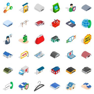 En iyi fiyat Icons set, izometrik stili