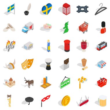 Kale Icons set, izometrik stili