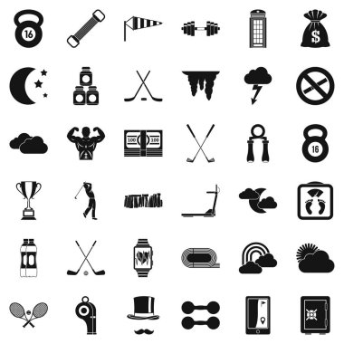 Golf Icons set, basit tarzı