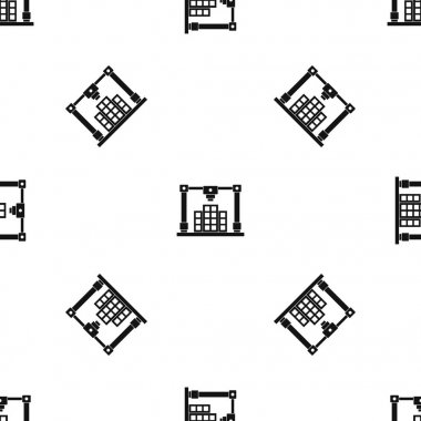 3D yazıcı Yazdırma düzeni binanın desen sorunsuz siyah