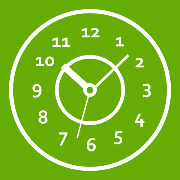 Horloge pictogram groen — Stockvector