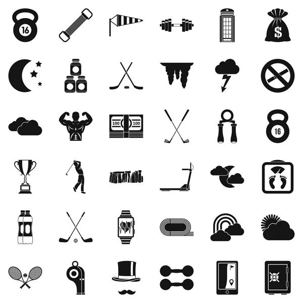 Conjunto de ícones de golfe, estilo simples —  Vetores de Stock