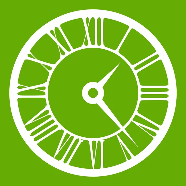 Horloge pictogram groen — Stockvector