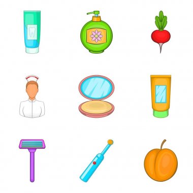 Epilasyon Icons set, karikatür tarzı