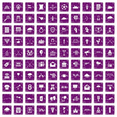 100 ok simgelerini grunge mor ayarla