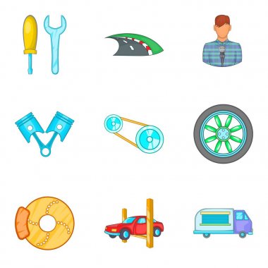 Icons set, karikatür tarzı gezme