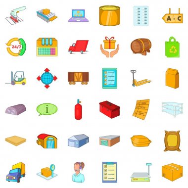 Teslimat Icons set, karikatür tarzı