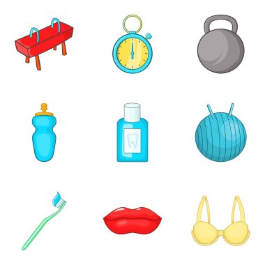 Stil kendini Icons set üstesinden, çizgi film