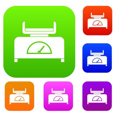 Ağırlık ölçek küme renk koleksiyonu