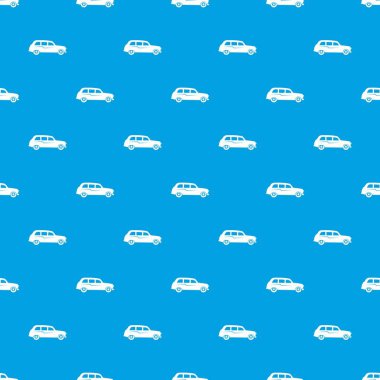 Retro araba desen kesintisiz mavi
