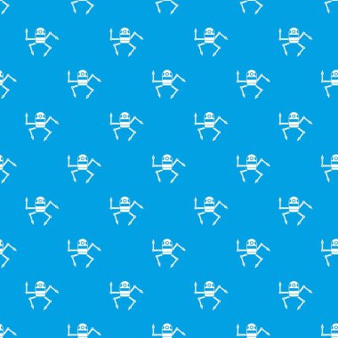 Örümcek robot desen kesintisiz mavi