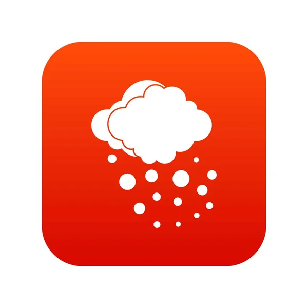 Nube con icono de granizo rojo digital — Vector de stock