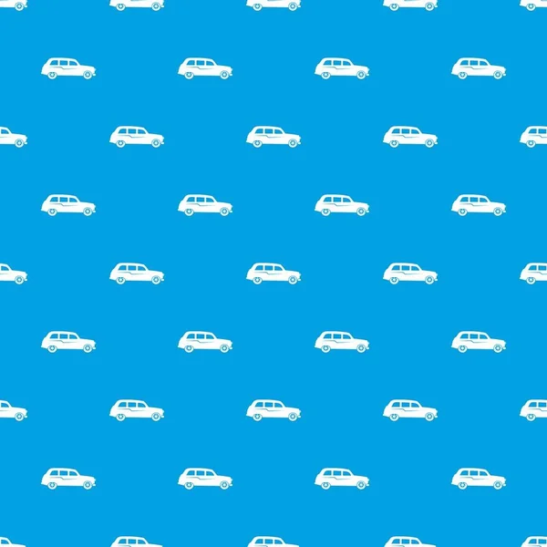 Modèle de voiture rétro bleu sans couture — Image vectorielle
