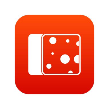 Peynir simgesi dijital kırmızı