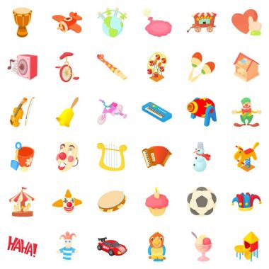 Sirk Icons set, karikatür tarzı