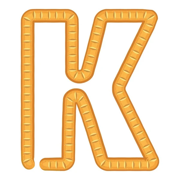 Letter k bread icon, cartoon style — Stock Vector