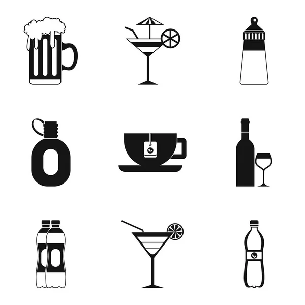 Goblet icons set, simple style — Stock Vector
