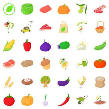 Sonbahar Icons set, izometrik stili