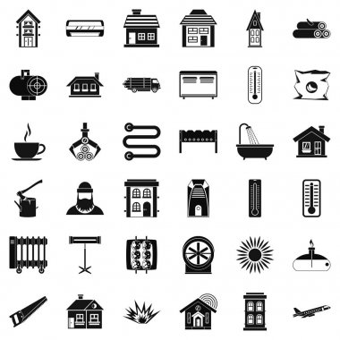 Radyatör Icons set, basit tarzı