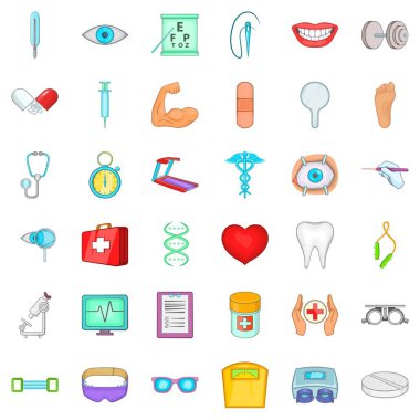 İlaç Icons set, karikatür tarzı