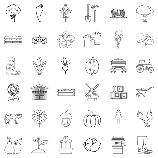 Conjunto de ícones de sementes, estilo esboço — Vetor de Stock