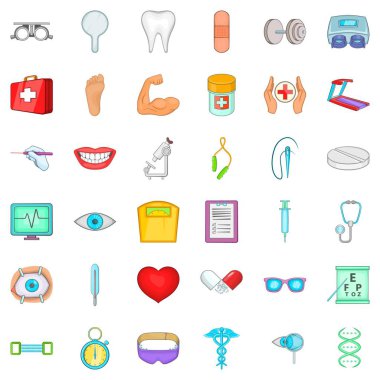 Tedavi Icons set, karikatür tarzı