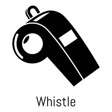 Whistle icon, simple black style clipart