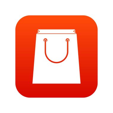 Kağıt alışveriş çantası simgesini dijital kırmızı