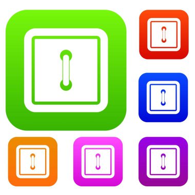 Dikili kare düğme renk koleksiyonu ayarla