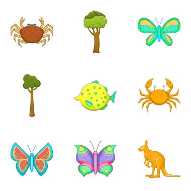 Icons set, karikatür tarzı kokuyor