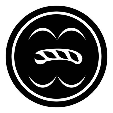 Daire düğme simgesi, basit siyah stil