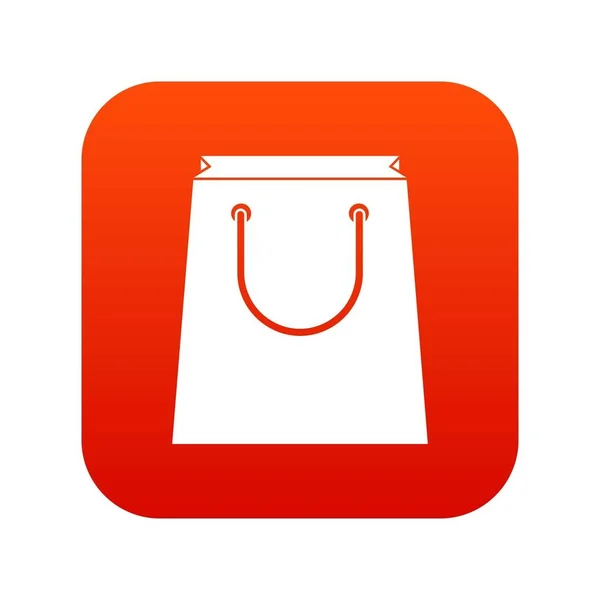 Papieren boodschappentas pictogram digitale rood — Stockvector