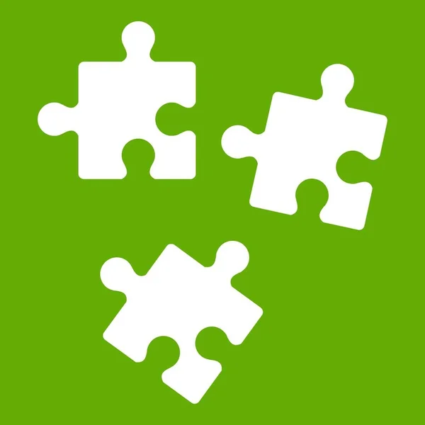 Puzzle icono verde — Vector de stock