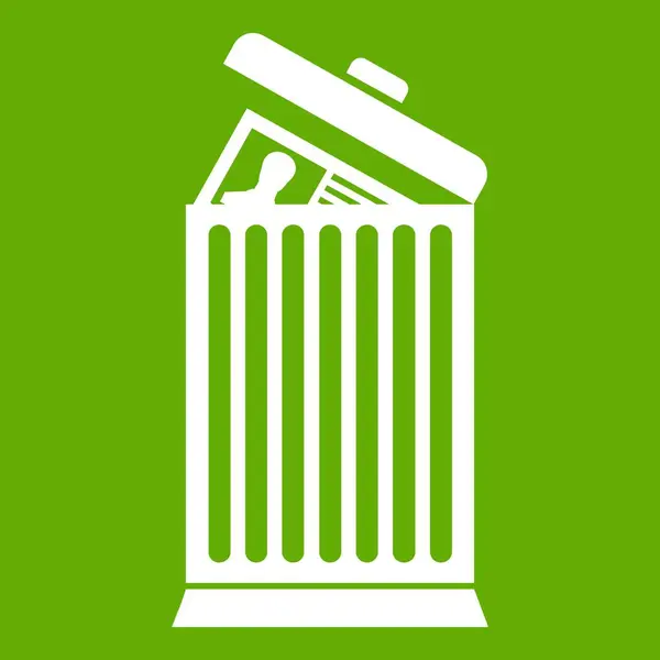 Reprendre jeté dans la poubelle icône verte — Image vectorielle