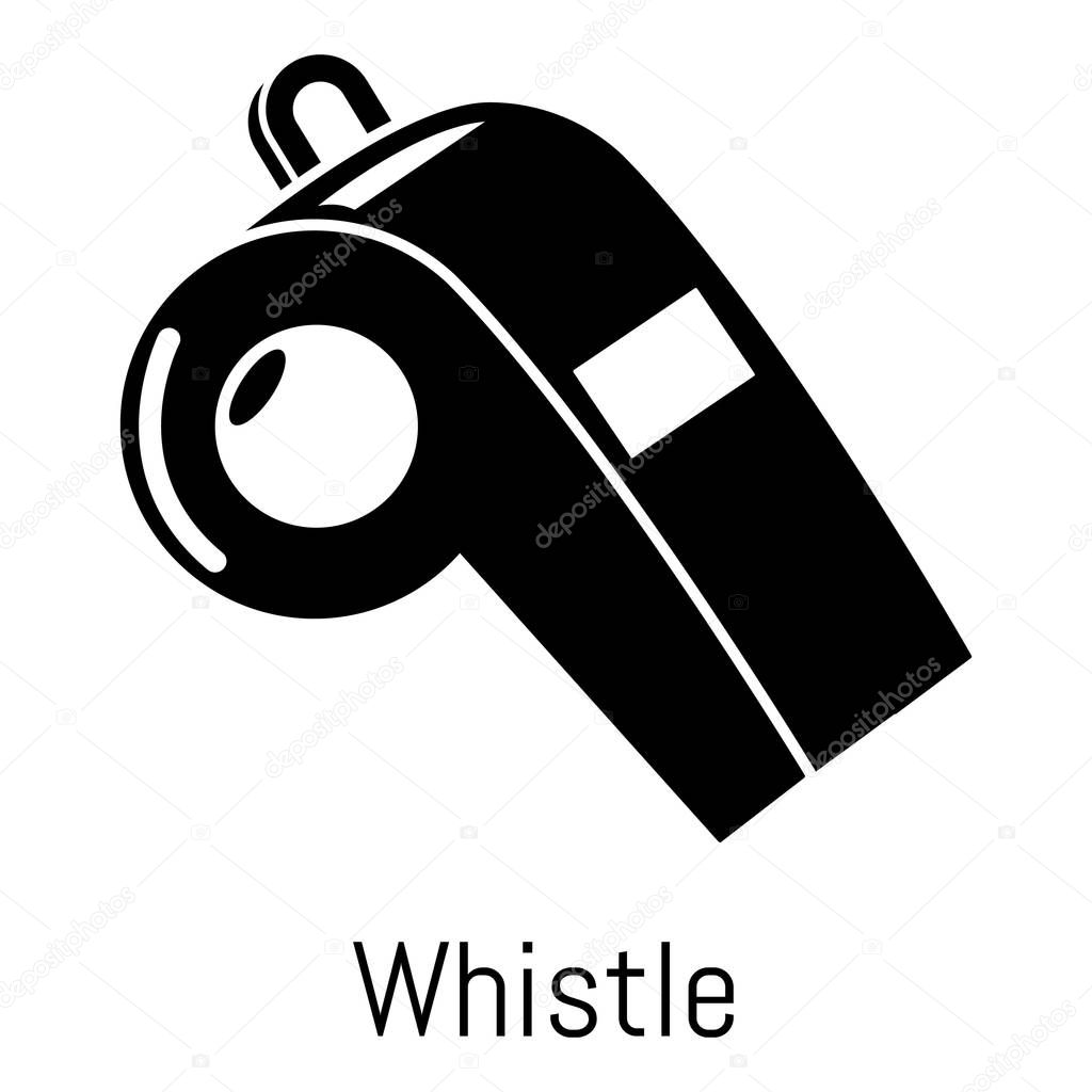 Whistle icon, simple black style