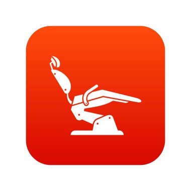 Dişçi koltuğu simge dijital kırmızı