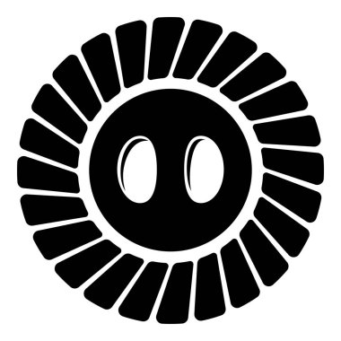 Dikiş düğme simgesi, basit siyah stil