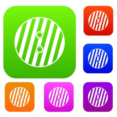 Çizgili dikiş düğme renk koleksiyonu ayarla