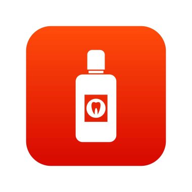 Şişe gargara simgesi dijital kırmızı