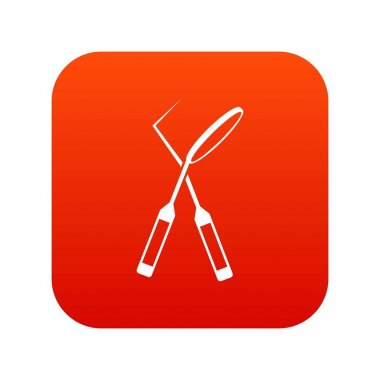 Diş Hekimliği simgesi dijital kırmızı için diş aygıtlar