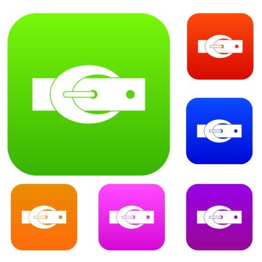 Oval kemer tokası renk koleksiyonu ayarla