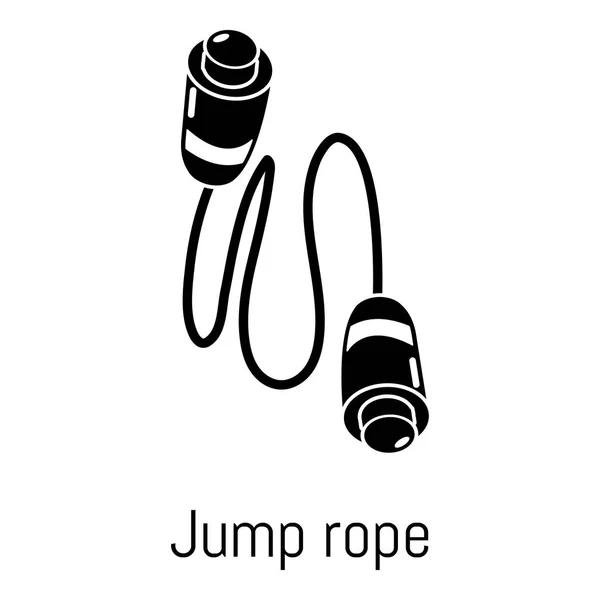 Ícone de corda de salto, estilo preto simples — Vetor de Stock