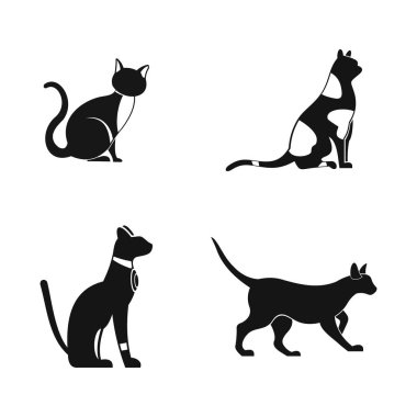 Kedi simge seti, basit tarzı